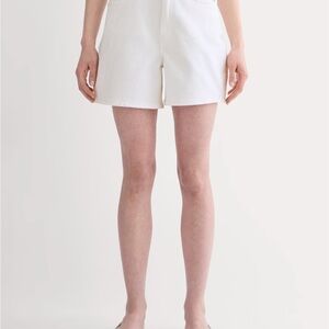 Everlane White Jean Shorts High-Waisted Tailored